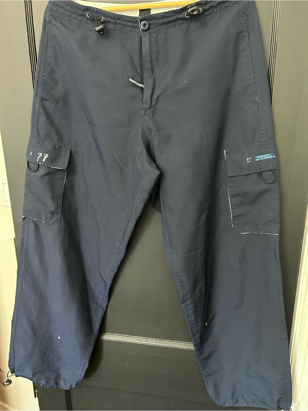 90s era DC SHOE CO nylon drawstring splash pants